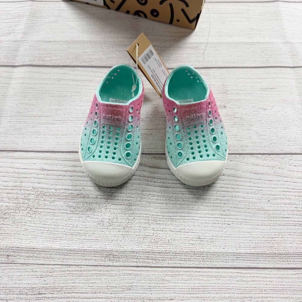 Native Shoes Jefferson Bling Kids Hollywood Hydrangea Slip-On Sneakers NWT 4